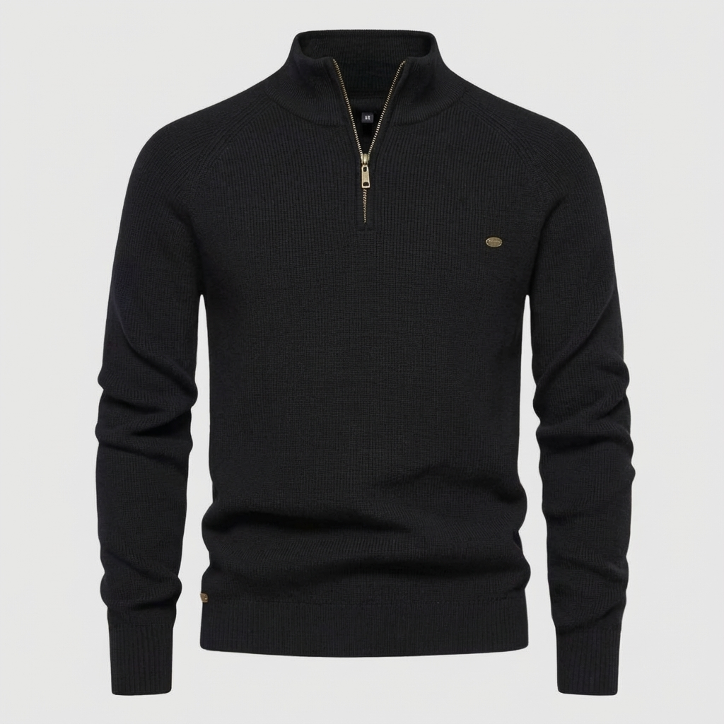 MEN’S PULLOVER | ZIP-NECK | KNIT | LONG SLEEVE
