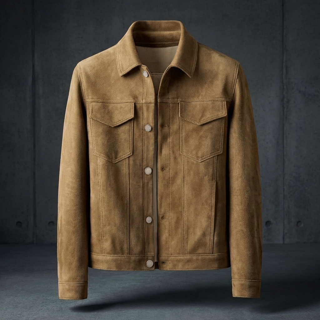 MEN’S JACKET | STRETCH SUEDE | LAPEL | SLIM FIT